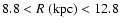 $8.8 < R~({\rm kpc}) < 12.8$
