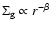 $\Sigma_{\rm g}
\propto r^{-\beta}$