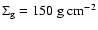 $\Sigma_{\rm g} =
150~{\rm g~cm^{-2}}$