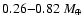 $0.26{-}0.82~{M}_\oplus$