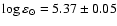 $\log\varepsilon_{\odot} = 5.37 \pm 0.05$