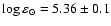 $\log\varepsilon_{\odot} = 5.36 \pm 0.1$