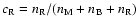 $c_{\rm R}=n_{\rm R}/(n_{\rm M}+n_{\rm B}+n_{\rm R})$