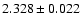 $ 2.328 \pm 0.022$