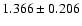 $ 1.366 \pm 0.206$