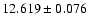 $12.619 \pm 0.076$
