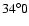 $34^\circ 0$