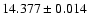 $14.377 \pm 0.014$