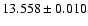 $13.558 \pm 0.010$