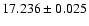 $17.236 \pm 0.025$