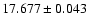 $17.677 \pm 0.043$
