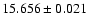 $15.656 \pm 0.021$