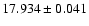 $17.934 \pm 0.041$