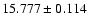 $15.777 \pm 0.114$