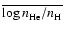 $\overline{\log{n_{{\rm He}}/n_{{\rm H}}}}$