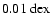 $0.01~\rm {dex}$