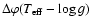 $\Delta\varphi(T_{{\rm eff}}-\log{g})$