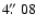 $4\hbox{$.\!\!^{\prime\prime}$ }08$
