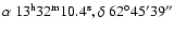 $ \alpha ~ 13^{\rm h} 32^{\rm m}
10.4^{\rm s}, \delta ~ 62^{\circ} 45' 39'' $