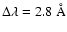 $\Delta\lambda=2.8~\AA$
