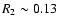 $R_2\sim0.13$