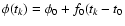 $\phi(t_k)= \phi_0+f_0(t_k-t_0$