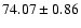 $74.07\pm0.86$