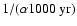 $1/(\alpha 1000\ {\rm yr})$