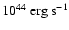 $10^{44}~\rm {erg~s}^{-1}$