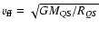 $v_{\rm ff}= \sqrt{GM_{\rm QS}/R_{QS}}$