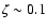 $\zeta\sim 0.1$