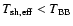 $T_{\rm sh, eff} < T_{\rm BB}$