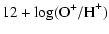 $\displaystyle 12 + {\rm log}({\rm O^{+}/H}^+)$