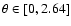 $\theta \in [0,2.64]$
