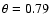 $\theta =0.79$