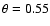 $\theta=0.55$