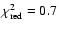 $\chi_{\rm red}^2=0.7$
