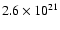 $ 2.6\times 10^{21}$