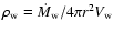 $\rho_{\rm w}=\dot{M}_{\rm w}/4\pi r^2 V_{\rm w}$