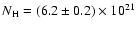 $N_{\rm
H}=(6.2\pm 0.2)\times 10^{21}$
