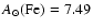 $A_\odot ({\rm Fe})= 7.49$