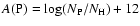 $A {\rm (P)} = \log(N_{\rm P}/N_{\rm H})+12$
