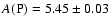 $A\rm (P) =5.45\pm 0.03$