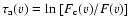 $\tau_{\rm a}(v)={\rm ln}~[F_{\rm c}(v)/F(v)]$