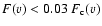 $F(v)<0.03~F_{\rm c}(v)$