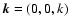 $\vec{k}=(0, 0, k)$