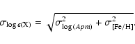 \begin{displaymath}\sigma_{\log\epsilon({\rm X})}=\sqrt{\sigma_{\log{(Apm)}}^2+\sigma_{\rm [Fe/H]}^2}.
\end{displaymath}
