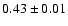 $0.43\pm0.01$