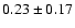 $0.23\pm0.17$