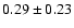 $0.29\pm0.23$